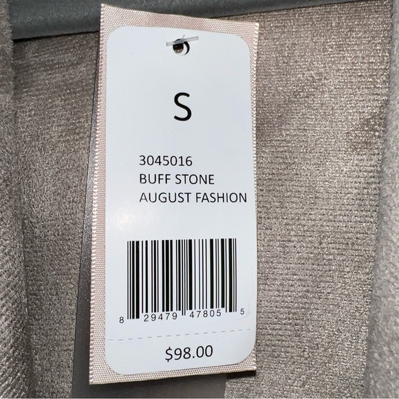 Philosophy Women’s Faux Leather Open Vest Buff Stone NWT - Picture 6 of 8